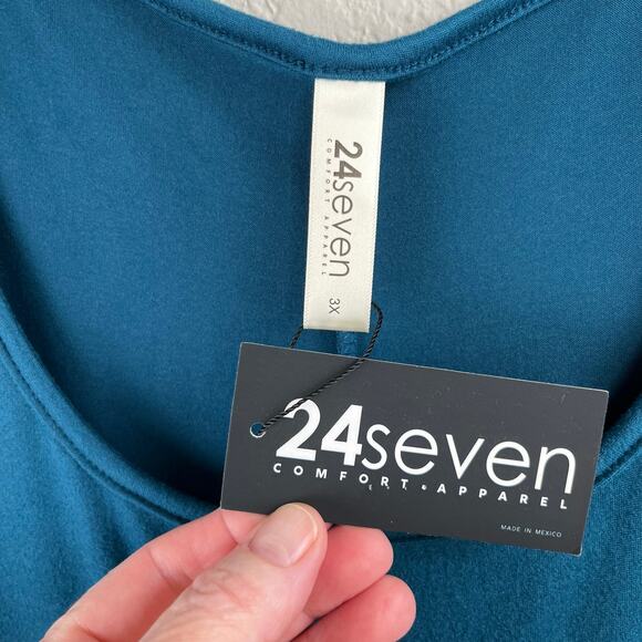 24seven Teal Blue Sleeveless Scoop Neck Tank Long Casual Maxi Dress Plus 3X NWT - Picture 5 of 15